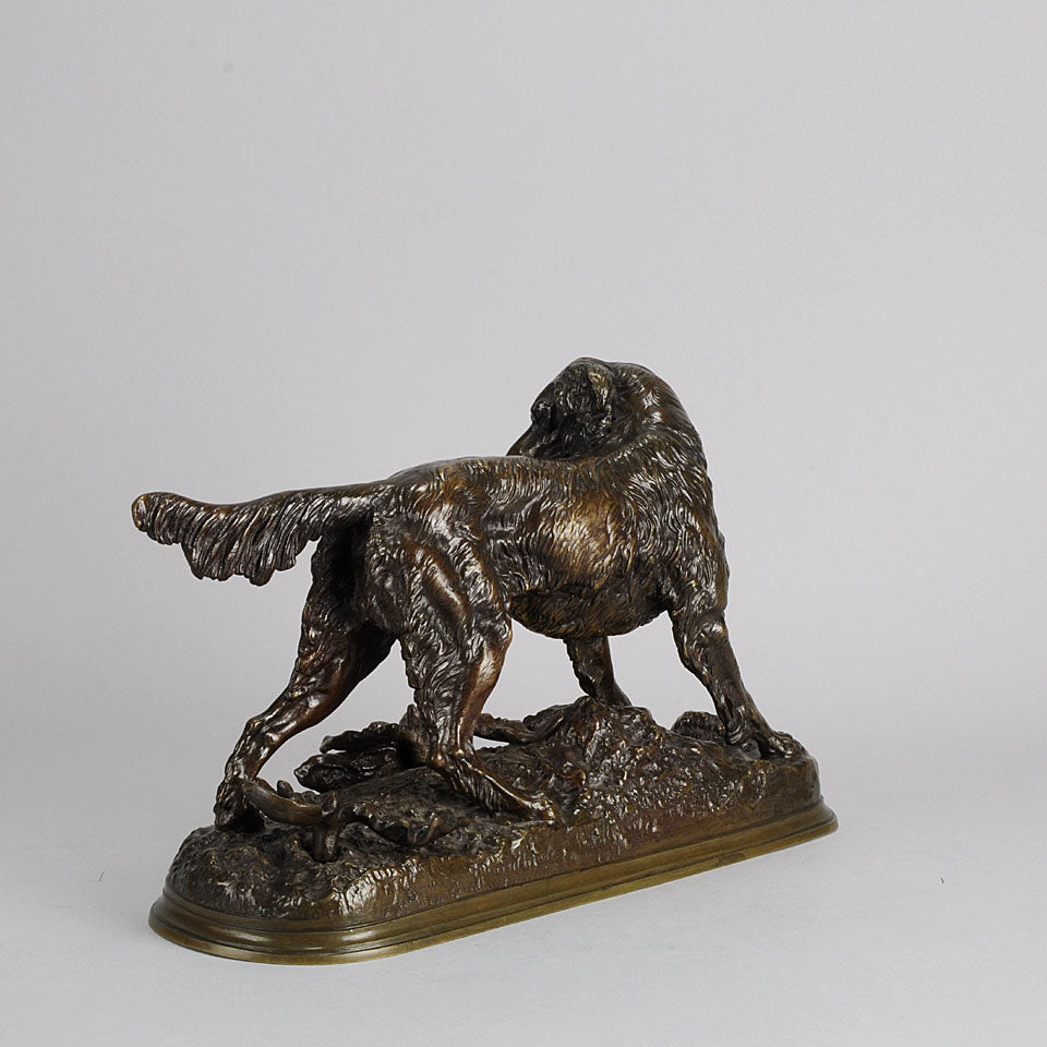 Setter and Rabbit bronze by Moigniez