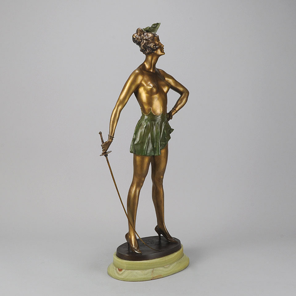 Bruno Zach Fencer Art Deco Bronze