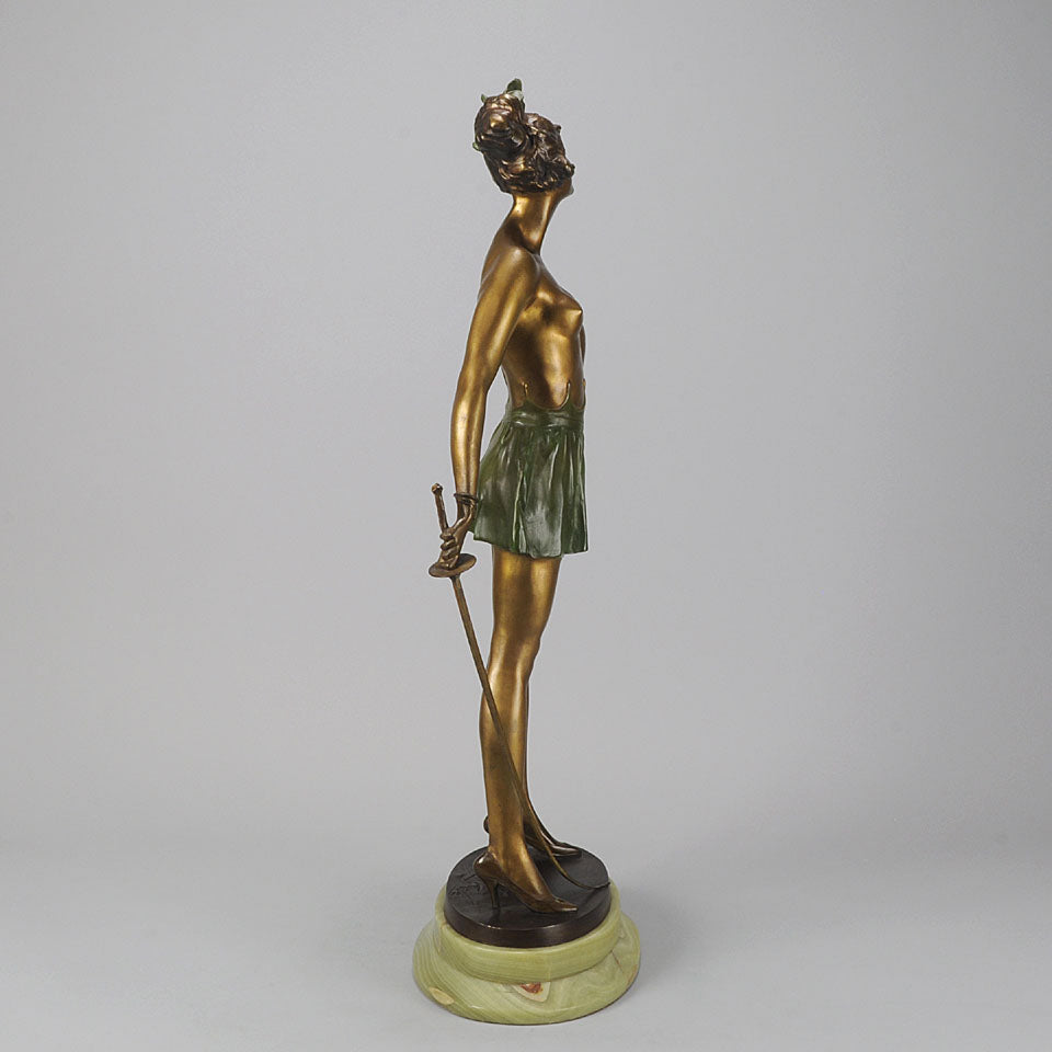 Bruno Zach Fencer Art Deco Bronze