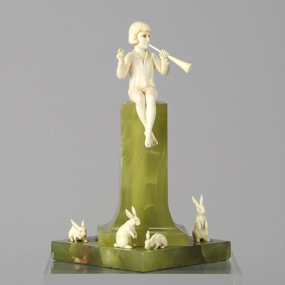 Boy With Rabbits by Ferdinand Preiss