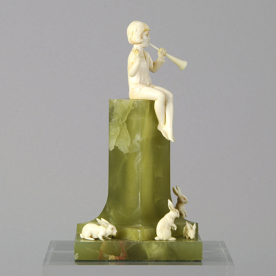 Boy With Rabbits by Ferdinand Preiss