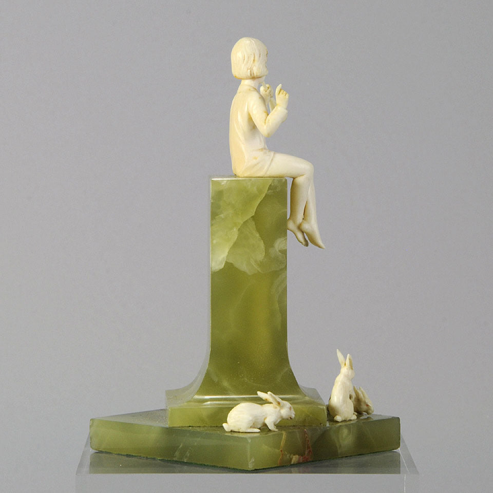 Boy With Rabbits by Ferdinand Preiss