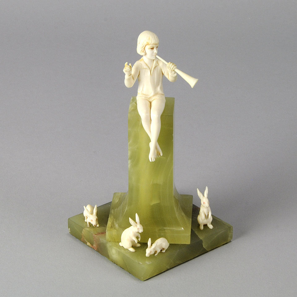 Boy With Rabbits by Ferdinand Preiss