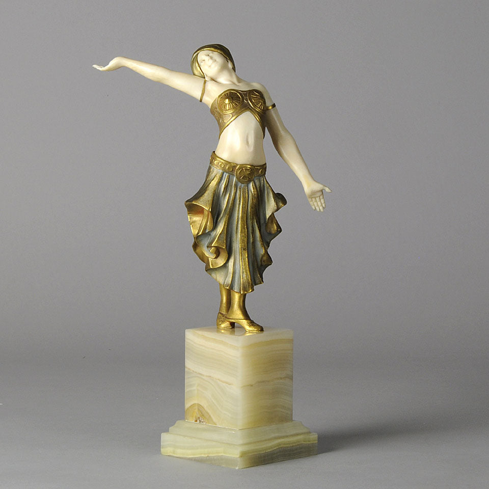 Art Deco Bronze & Ivory Figure by Louis Sosson
