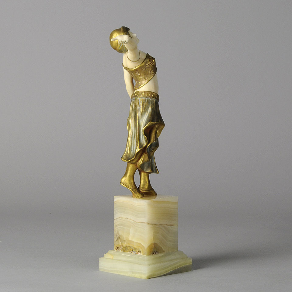 Art Deco Bronze & Ivory Figure by Louis Sosson