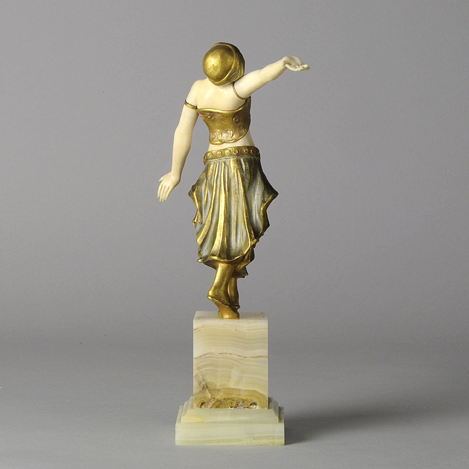 Art Deco Bronze & Ivory Figure by Louis Sosson
