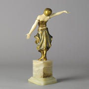 Art Deco Bronze & Ivory Figure by Louis Sosson