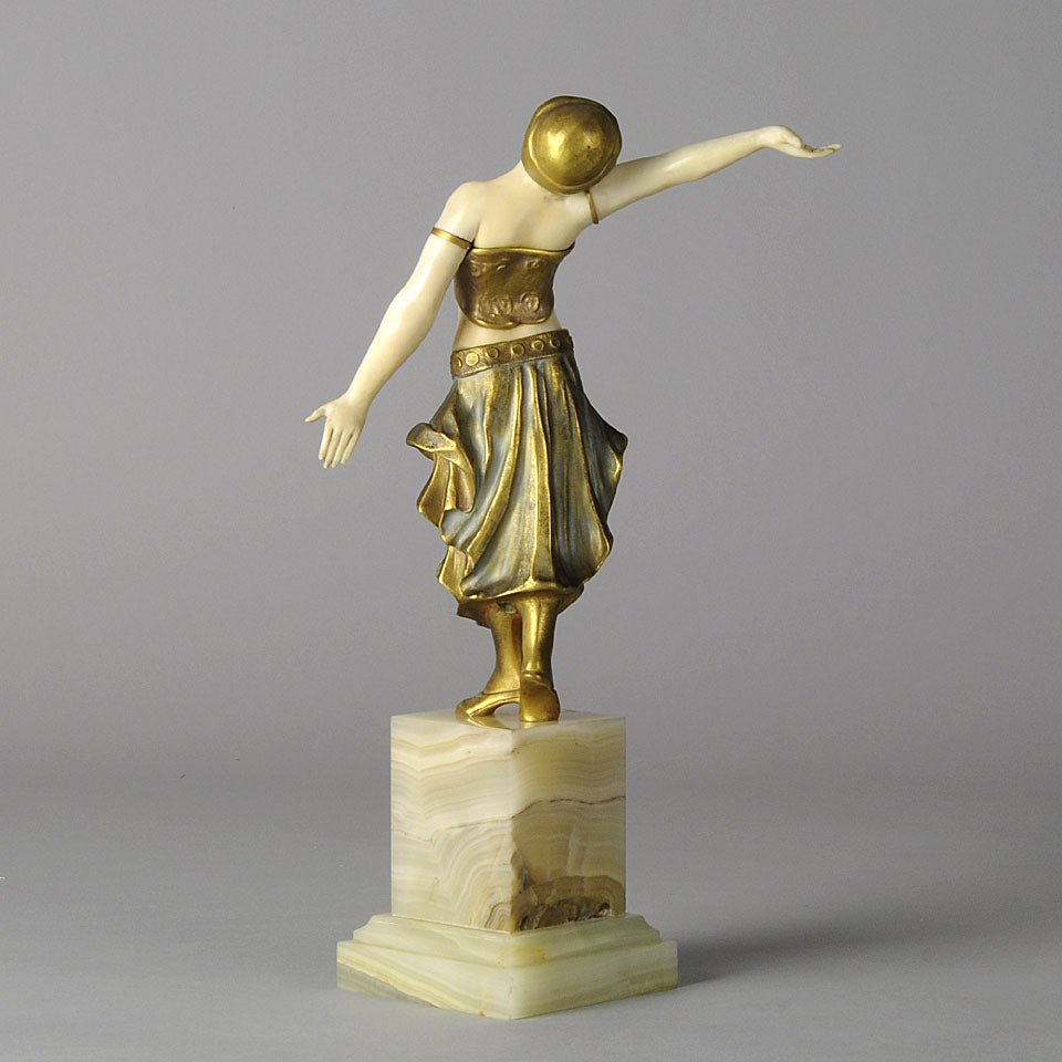 Art Deco Bronze & Ivory Figure by Louis Sosson