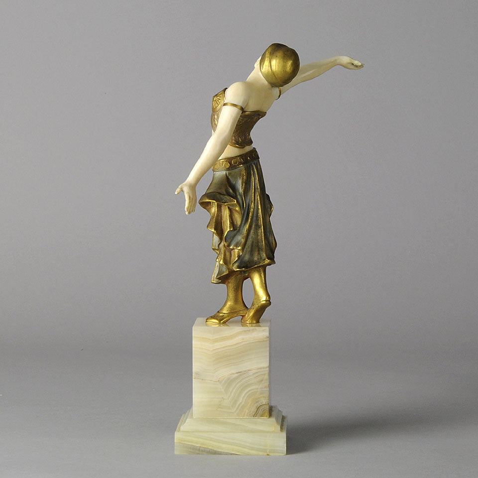 Art Deco Bronze & Ivory Figure by Louis Sosson
