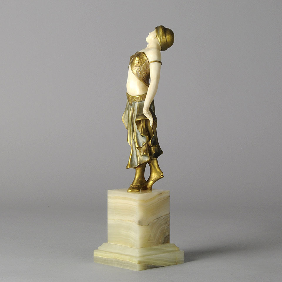 Art Deco Bronze & Ivory Figure by Louis Sosson
