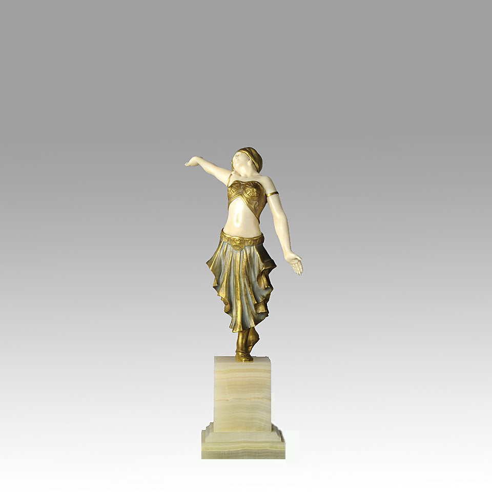 Art Deco Bronze & Ivory Figure by Louis Sosson