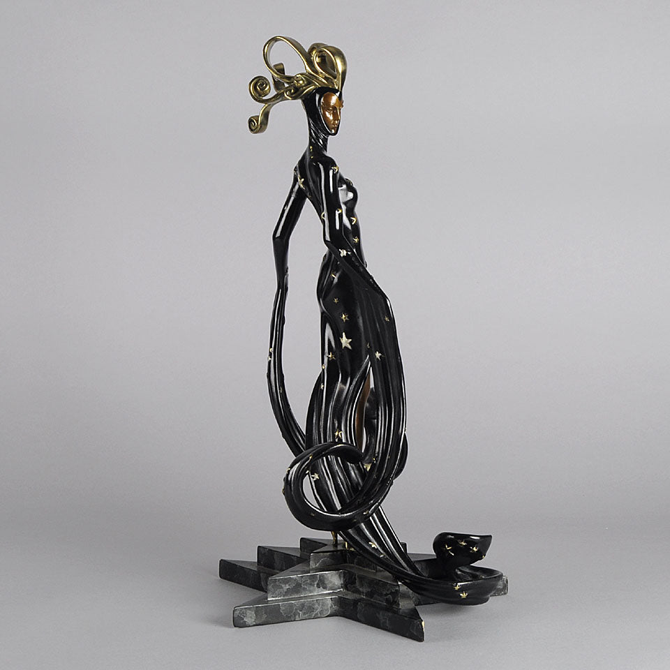 Erté Bronze Sculpture Bal Tabarin - Cold Painted Bronze - Hickmet Fine Arts