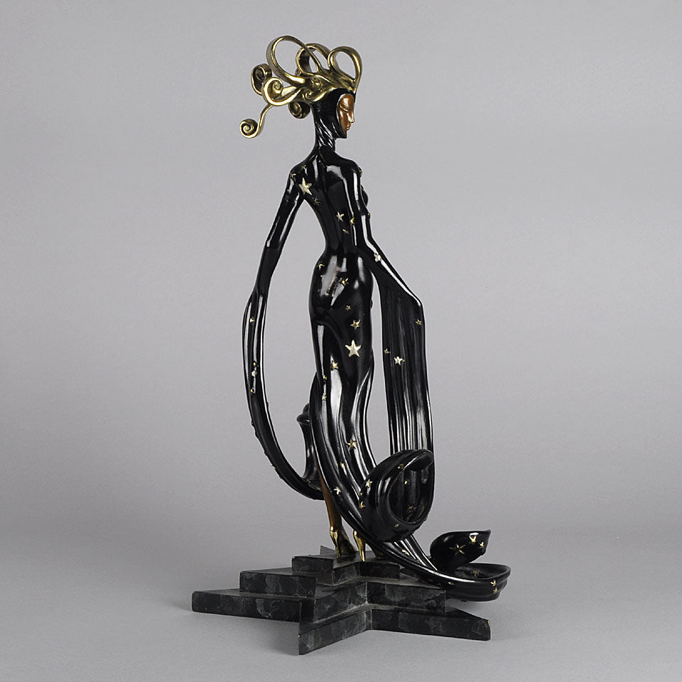 Erté Bronze Sculpture Bal Tabarin - Cold Painted Bronze - Hickmet Fine Arts