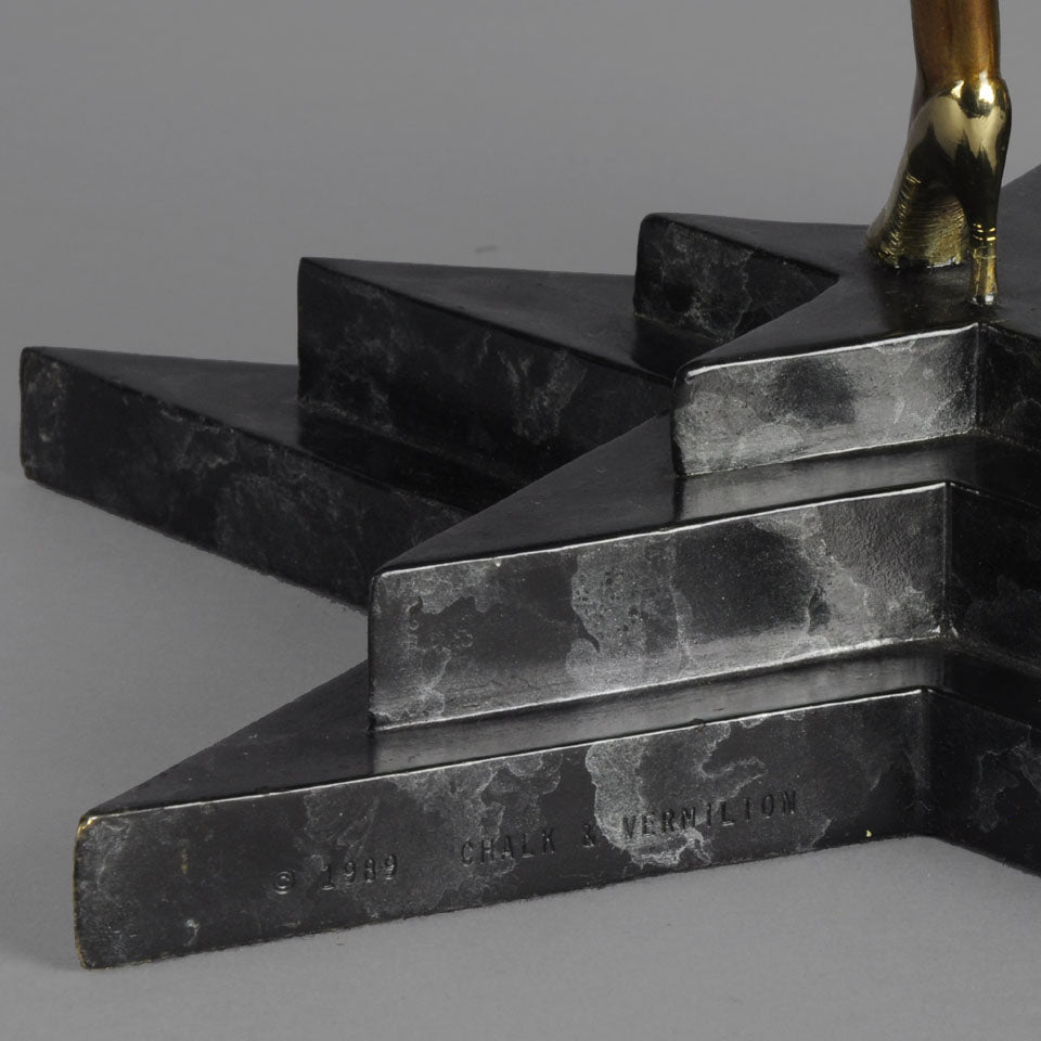 Erté Bronze Sculpture Bal Tabarin - Cold Painted Bronze - Hickmet Fine Arts