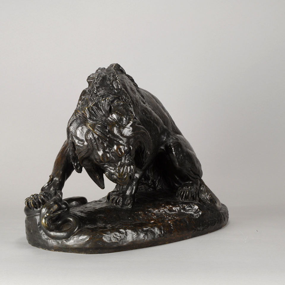 Lion and serpent by barye