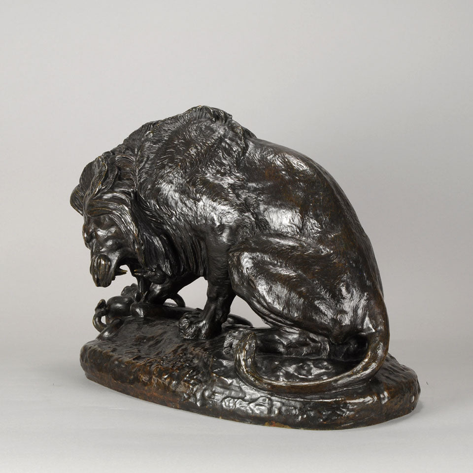 Lion and serpent by barye