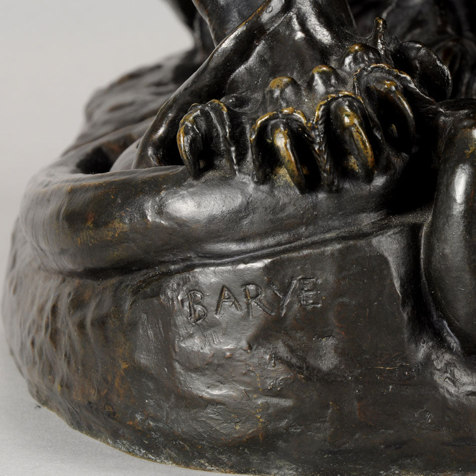 Lion and serpent by barye