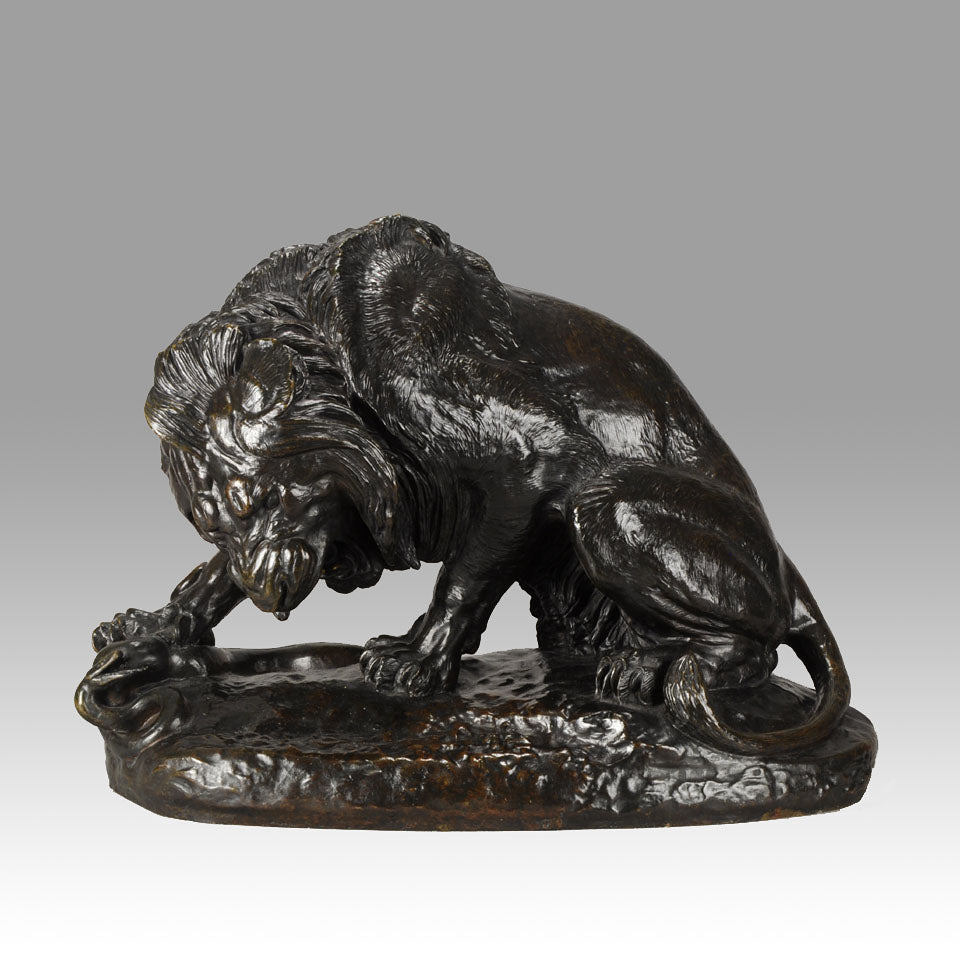 Lion and serpent by barye