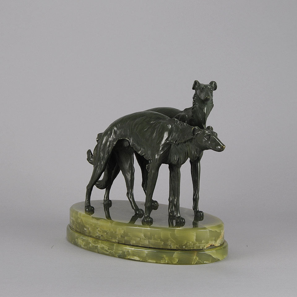 Art Deco Bronze Borzois