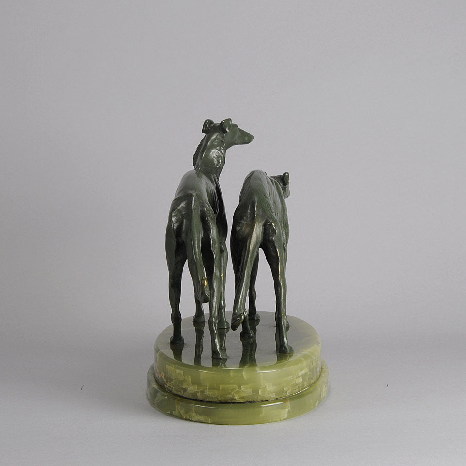 Art Deco Bronze Borzois