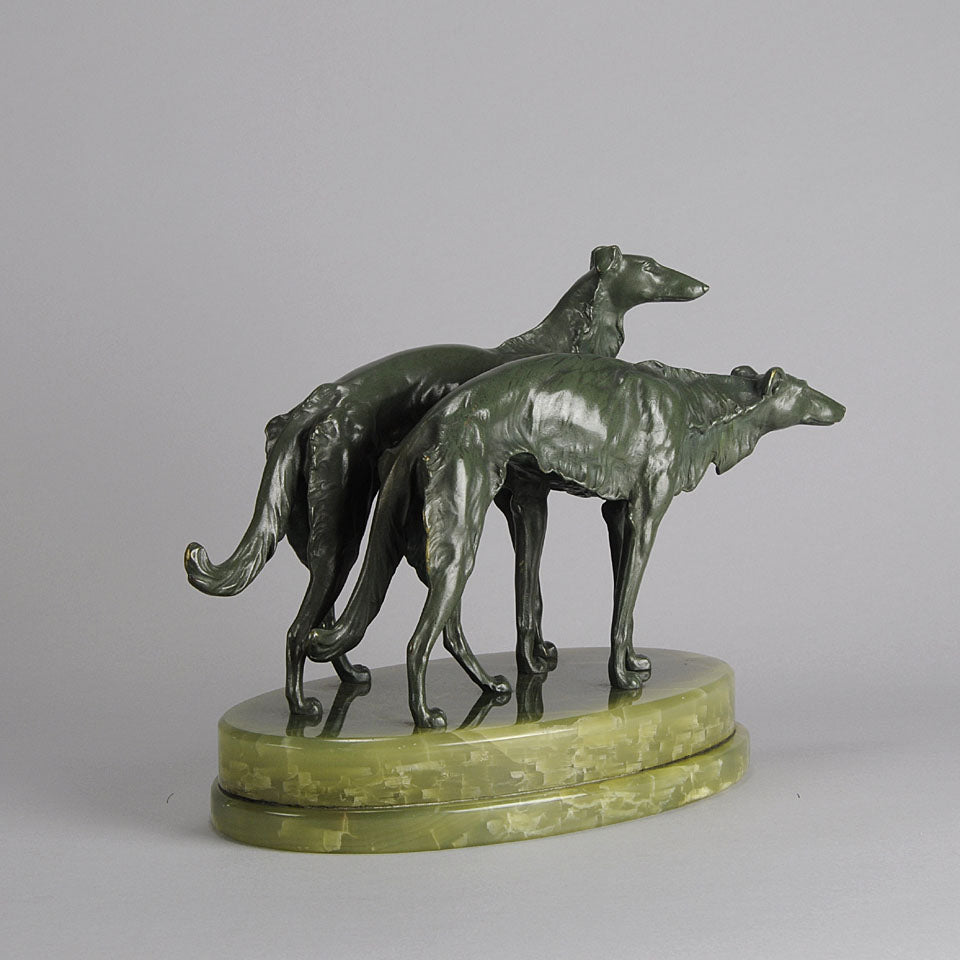 Art Deco Bronze Borzois
