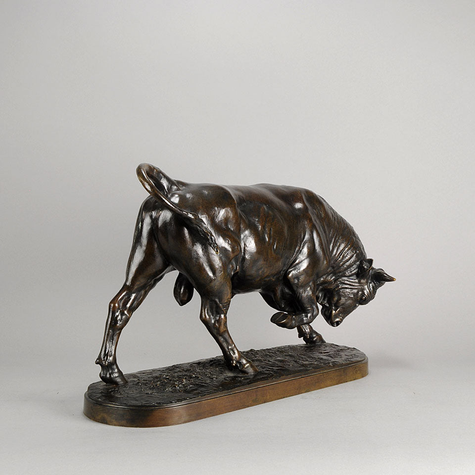 Bull Bonheur - charging bronze