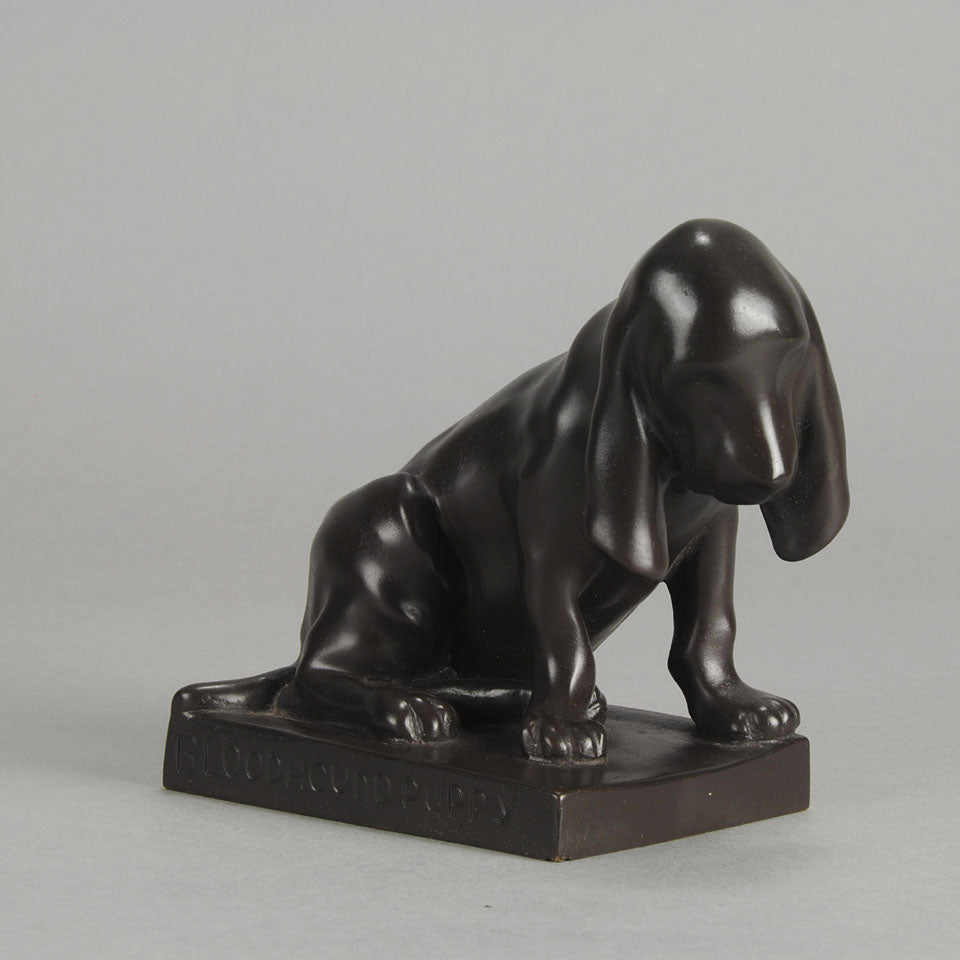 Animalier Bronze Bloodhound Puppy 