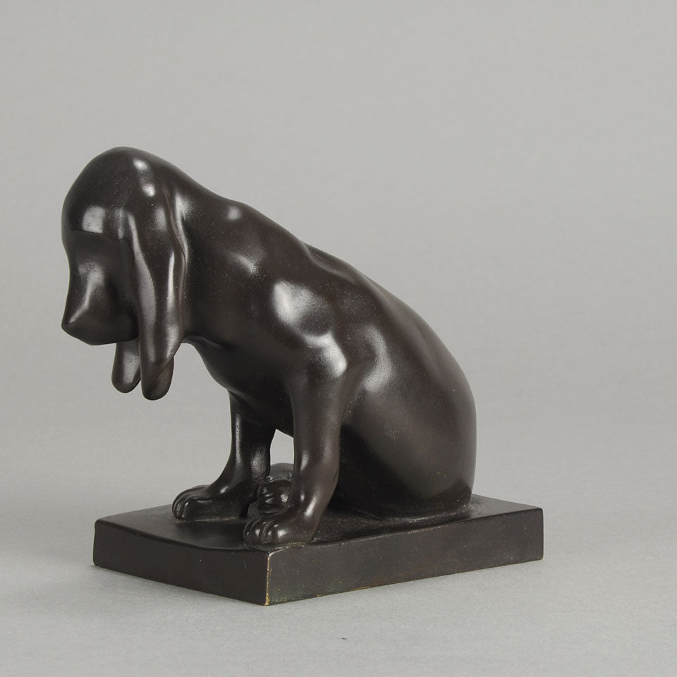 Animalier Bronze Bloodhound Puppy 