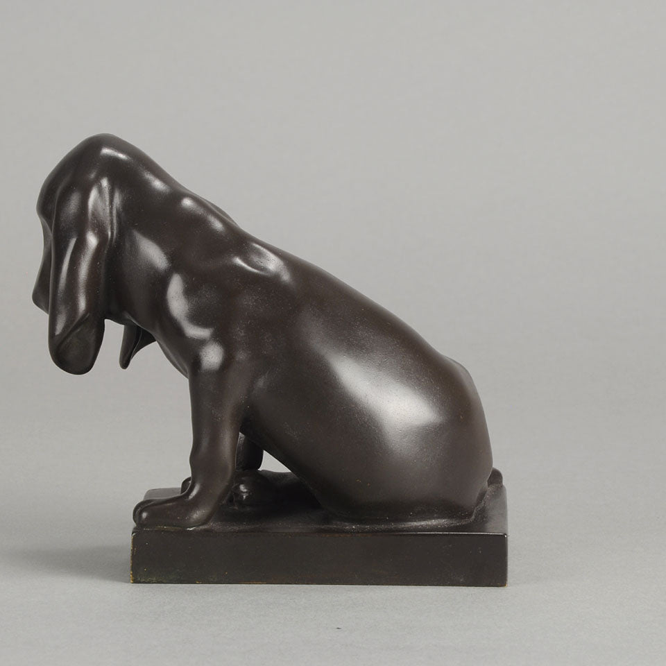 Animalier Bronze Bloodhound Puppy 