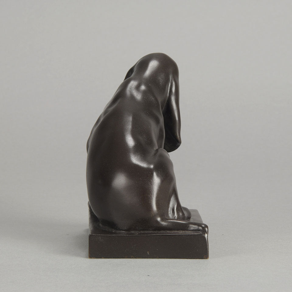 Animalier Bronze Bloodhound Puppy 