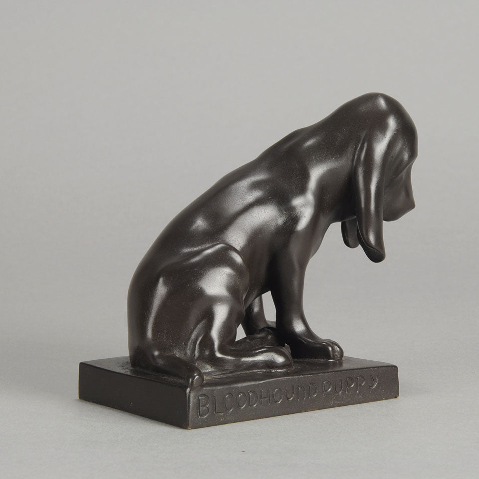 Animalier Bronze Bloodhound Puppy 