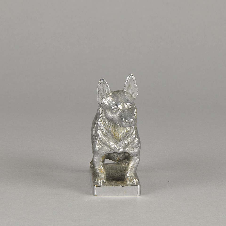 Car Mascot Silvered Bronze Corgi 