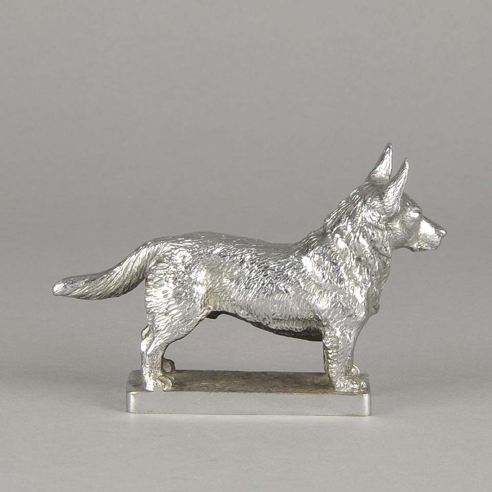 Car Mascot Silvered Bronze Corgi 