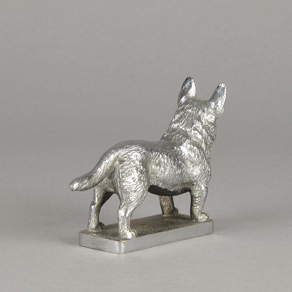 Car Mascot Silvered Bronze Corgi 