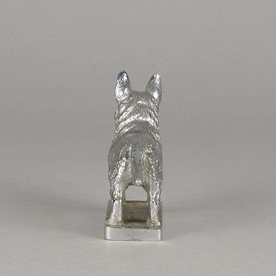 Car Mascot Silvered Bronze Corgi 