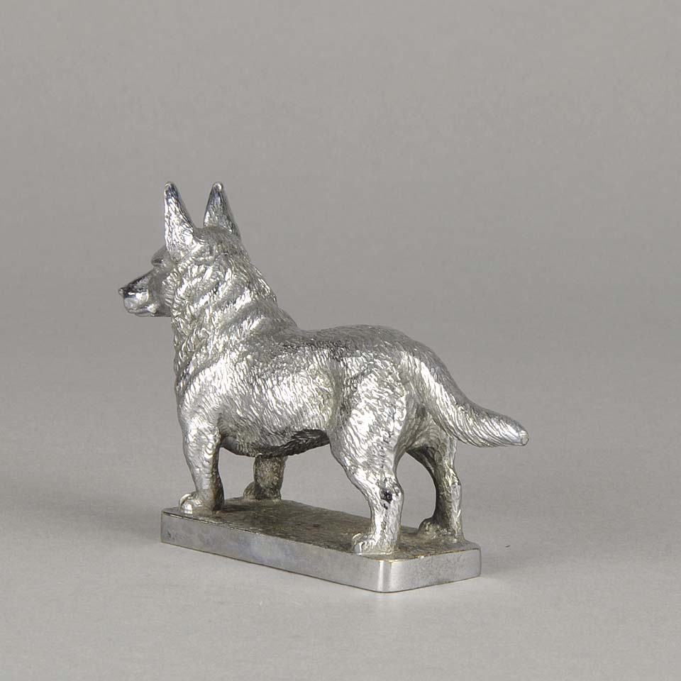 Car Mascot Silvered Bronze Corgi 