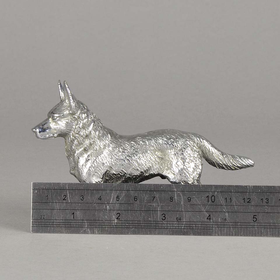 Car Mascot Silvered Bronze Corgi 