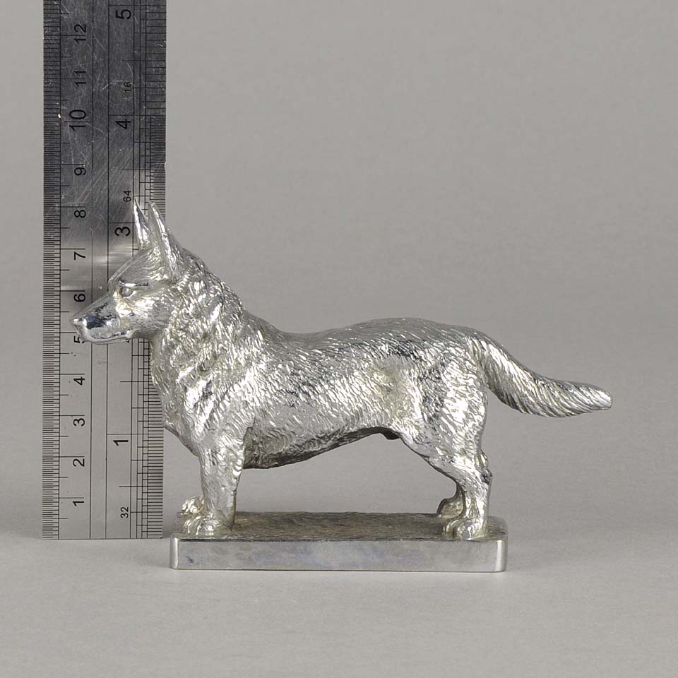 Car Mascot Silvered Bronze Corgi 
