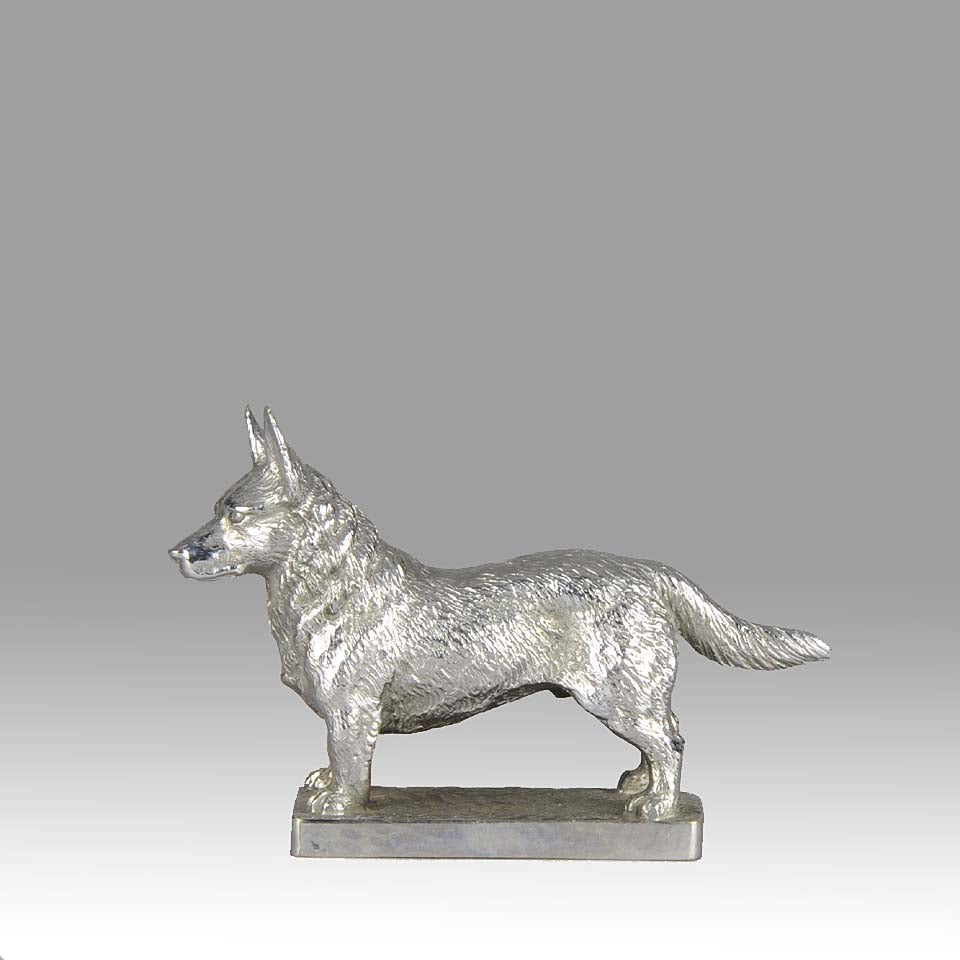 Car Mascot Silvered Bronze Corgi 
