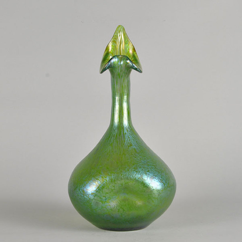 Loetz Glass - Goose Necked Vase by Johann Loetz - Hickmet Fine Arts