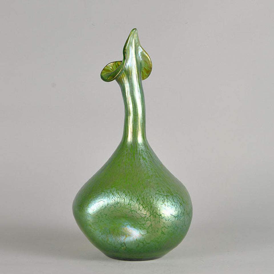 Loetz Glass - Goose Necked Vase by Johann Loetz - Hickmet Fine Arts