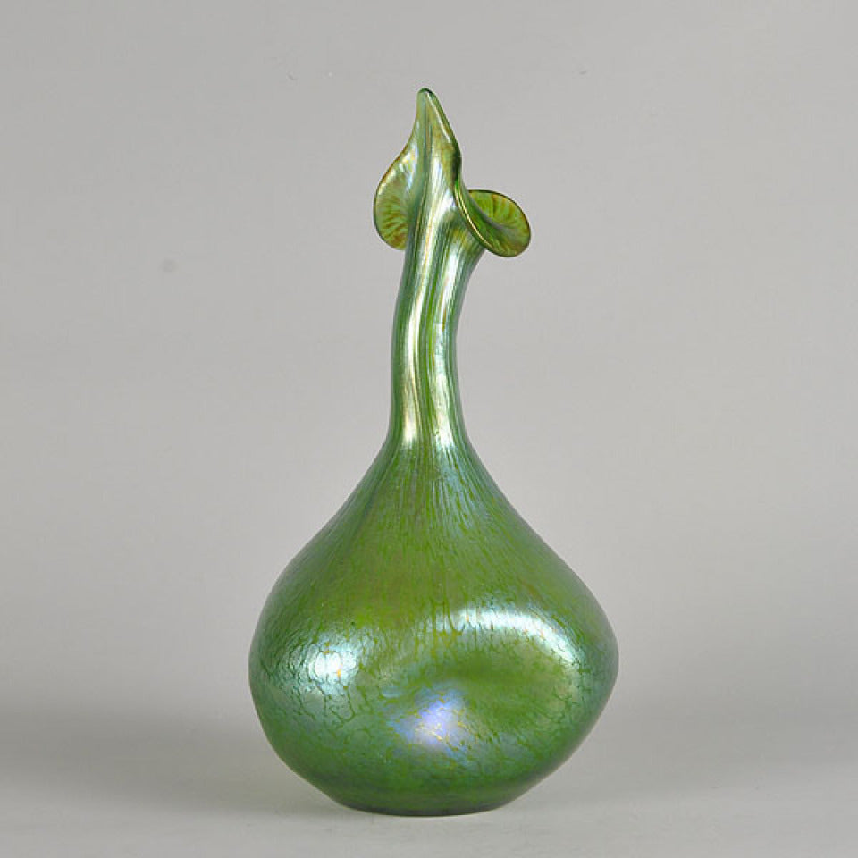 Loetz Glass - Goose Necked Vase by Johann Loetz - Hickmet Fine Arts