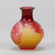 Emile Gallé Art Nouveau Glass Red Bulbous Vase