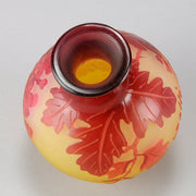 Emile Gallé Art Nouveau Glass Red Bulbous Vase