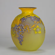 Emile Gallé Art Nouveau Glass Vase -  Raisins Soufflé Vase 