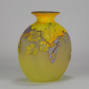 Emile Gallé Art Nouveau Glass Vase -  Raisins Soufflé Vase 