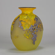 Emile Gallé Art Nouveau Glass Vase -  Raisins Soufflé Vase 