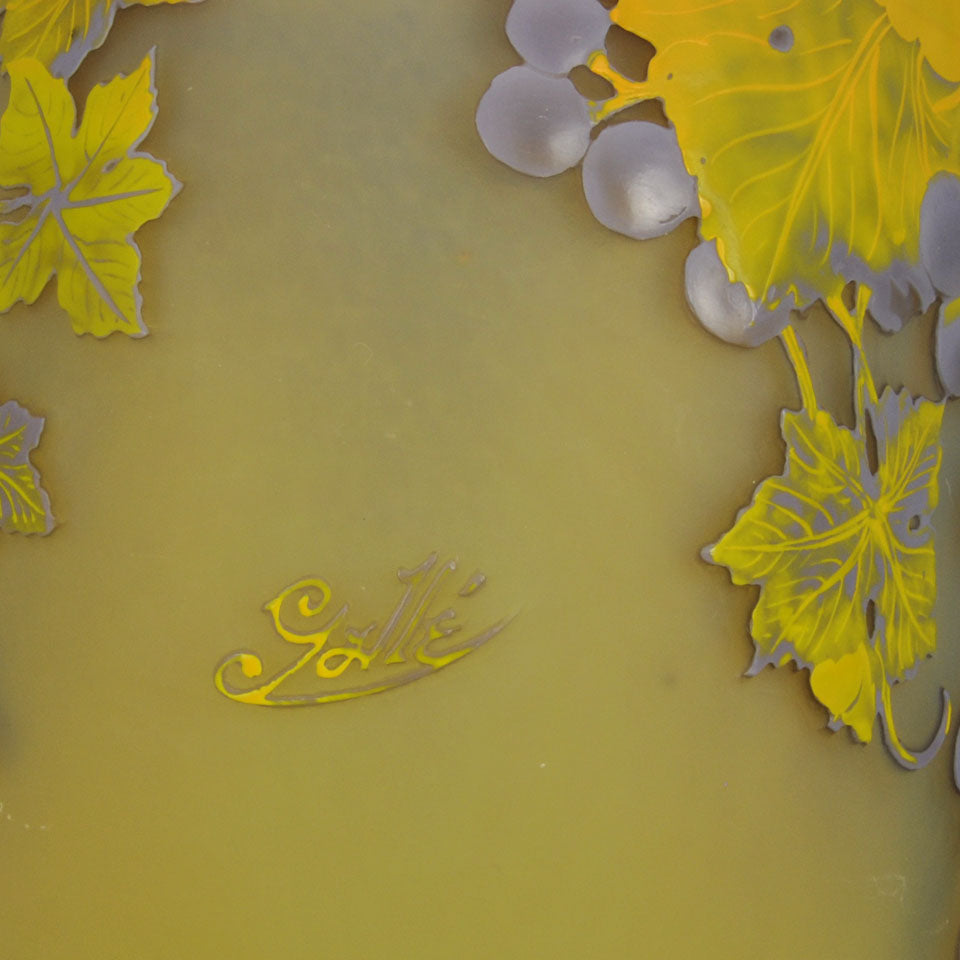 Emile Gallé Art Nouveau Glass Vase -  Raisins Soufflé Vase 