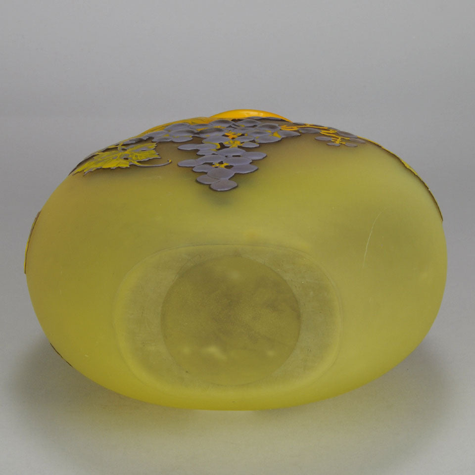 Emile Gallé Art Nouveau Glass Vase -  Raisins Soufflé Vase 