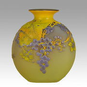 Emile Gallé Art Nouveau Glass Vase -  Raisins Soufflé Vase 